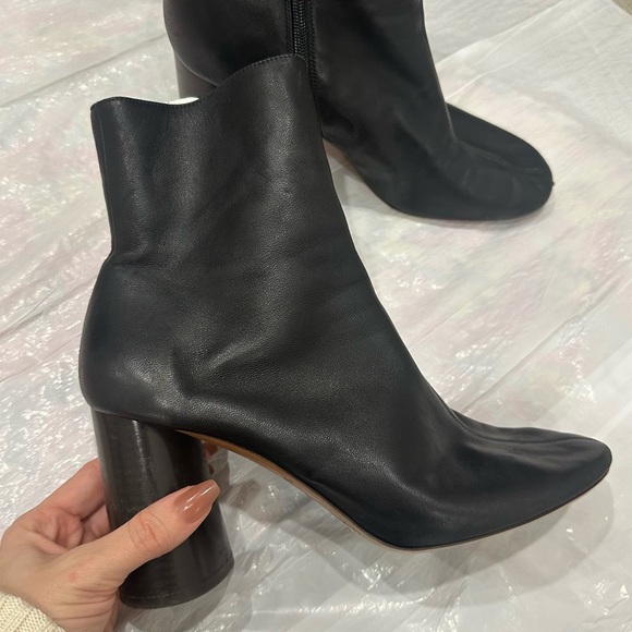 Celine Elliptic Nappa Lambskin Leather Black Heeled Ankle Boots Phoebe Philo 40 - Picture 4 of 15